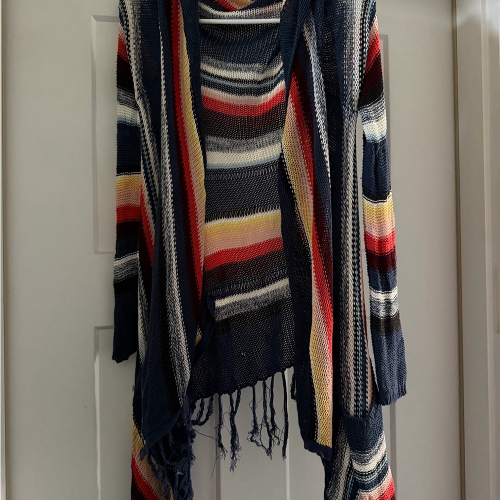 Billabong Navy Multicolor Striped Poncho
